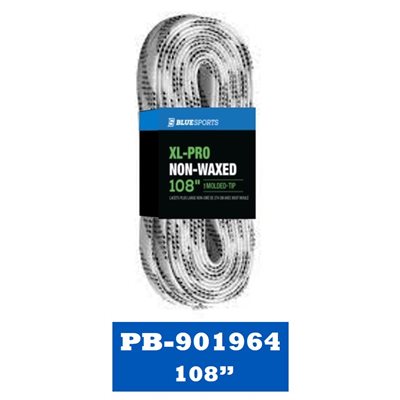 XL-PRO Laces White / Black 108 in bulk / banded (24 pack)